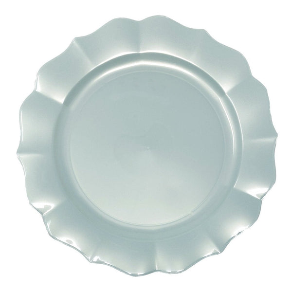 Disposable_Scallop - Turquoise Reusable Plastic Plate 26cm/10in 10pc