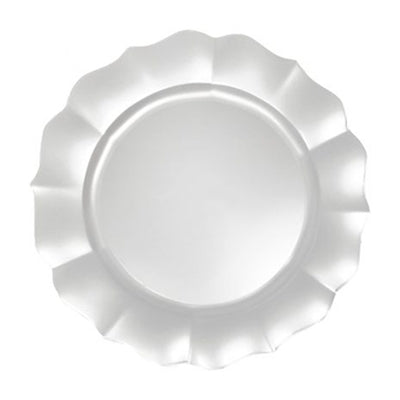 Disposable_Scallop - White Reusable Plastic Plate 19cm/7.5in 10pc
