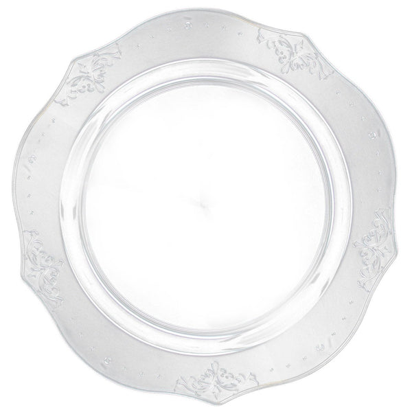 Disposable_Antique - Transparent Reusable Plastic Plate 26cm/10in 20pc