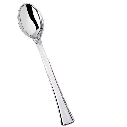Disposable_Silver Reusable Plastic Mini Spoon 11.5cm/4.5in 36pc