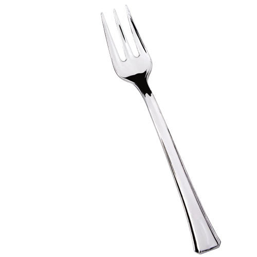 Disposable_Silver Reusable Plastic MIni Fork 11.5cm/4.5in 36pc