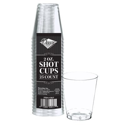 Disposable_Transparent Reusable Plastic Shot & Whiskey Cups 60ml/2oz 50pc