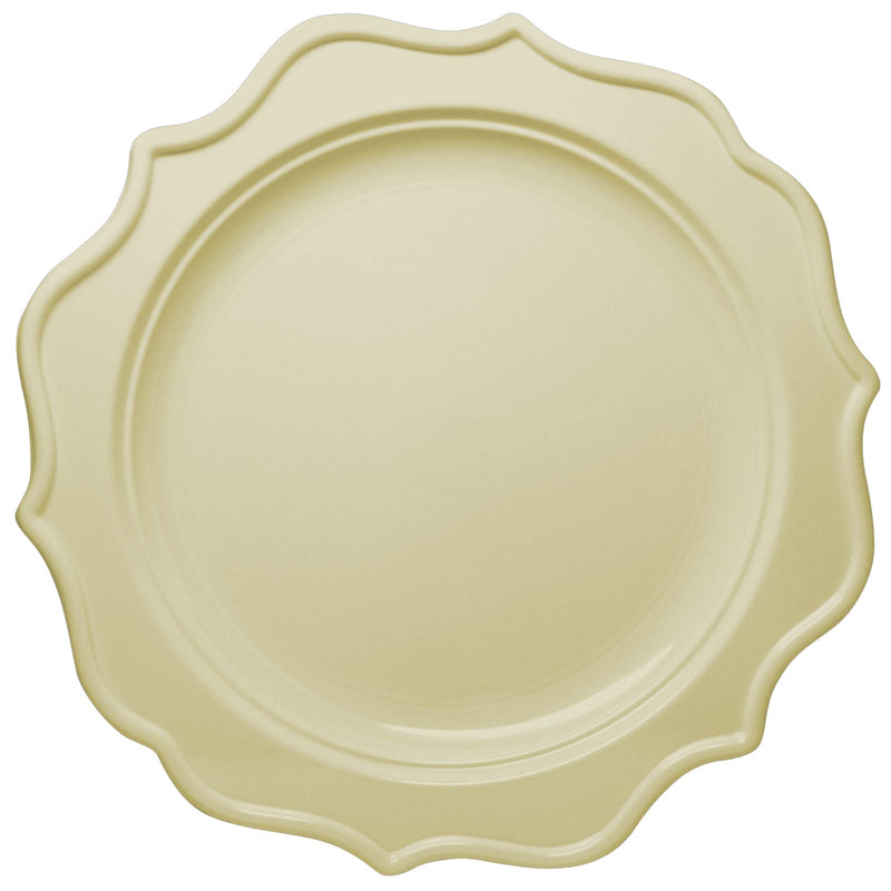 Disposable_Festive - Cream Reusable Plastic Plate 19cm/7.5in 12pc