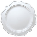 Disposable_Festive - White Reusable Plastic Plate 24cm/9.5in 12pc