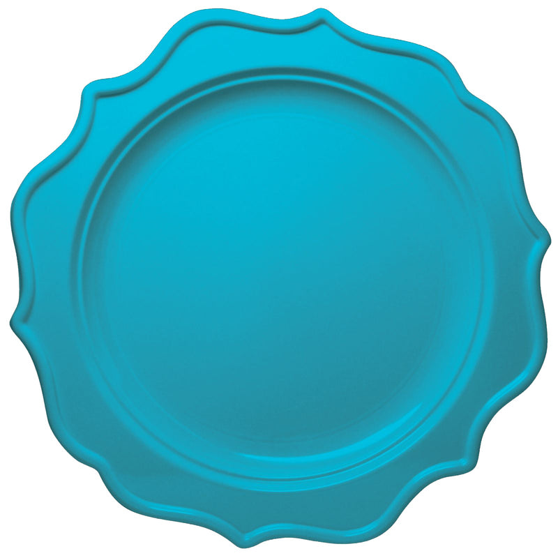 Disposable_Festive - Turquoise Reusable Plastic Plate 24cm/9.5in 12pc