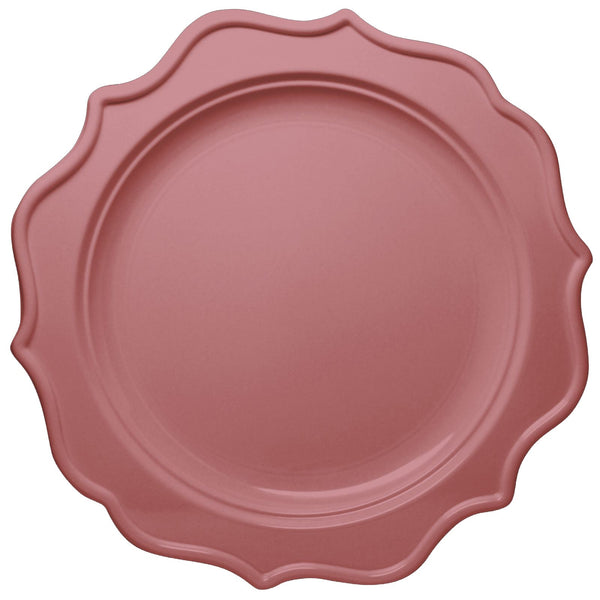 Disposable_Festive - Pink Reusable Plastic Plate 24cm/9.5in 12pc