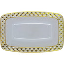 Disposable_Diamond - White & Gold Reusable Plastic Dessert Bowl 150ml/5oz