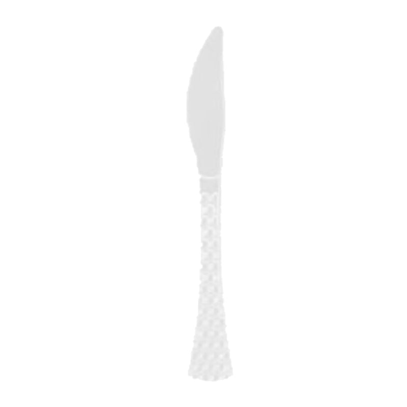 Disposable_Glamour - White Reusable Plastic Knives 18.5cm/7.5in 50pc