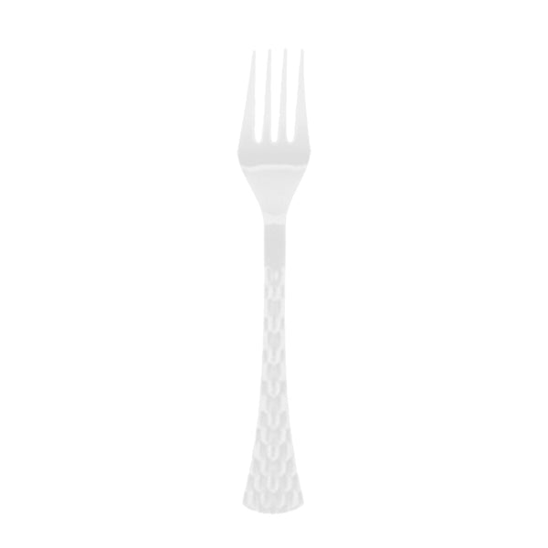 Disposable_Glamour - White Reusable Plastic Forks 18cm/7in 50pc