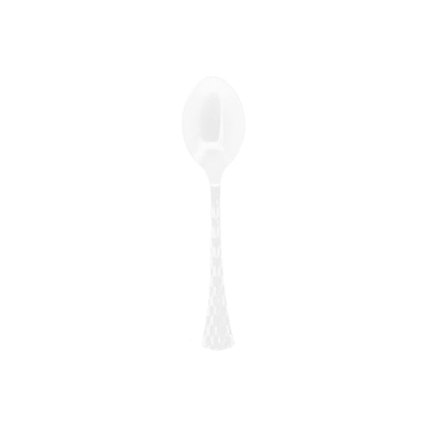 Disposable_Glamour - White Reusable Plastic Tea Spoons 13.5cm/5.5in 50pc