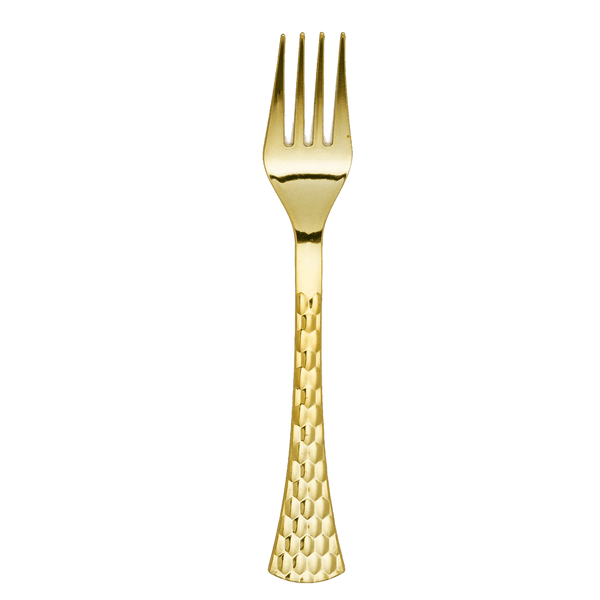 Disposable_Glamour - Gold Reusable Plastic Forks 20pc
