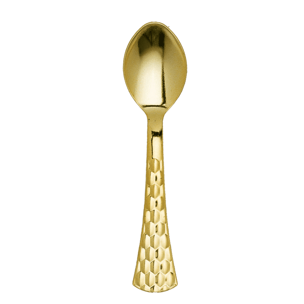 Disposable_Glamour - Gold Reusable Plastic Tea Spoons 20pc