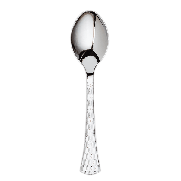 Disposable_Glamour - Silver Reusable Plastic Spoons 20pc