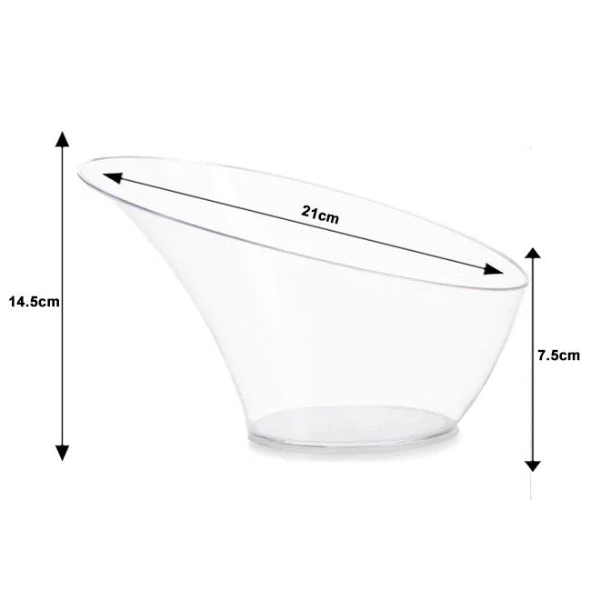 Disposable 1 Transparent Reusable Serving Bowl Small - Angled 