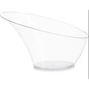 Disposable 1 Transparent Reusable Plastic Serving Bowl Small - Angled 