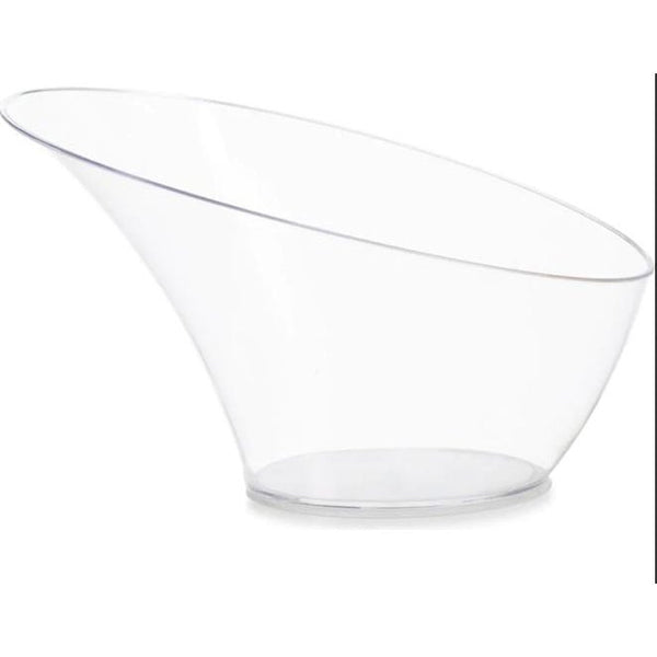 Disposable 1 Transparent Reusable Plastic Serving Bowl Small - Angled 