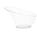 Disposable 1 Transparent Reusable Plastic Serving Bowl - Angled 