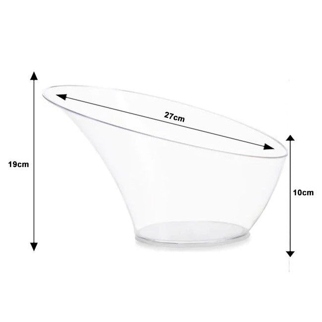 Disposable 1 Transparent Reusable Serving Bowl - Angled 