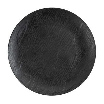 Disposable_Mahogany - Black Reusable Plastic Plate 23cm/9in 10pc