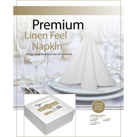 Disposable_White Napkin 40x40cm/15.5in 50pc - Linnen Feel