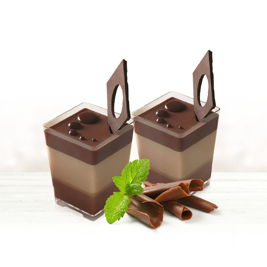 10 transparente, Viereckiger, Wiederverwendbar Mini-Dessertbecher aus Kunststoff, 120 ml