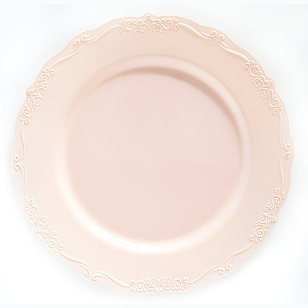 Disposable_Casual - Pink Reusable Plastic Plate 26cm/10in 10pc