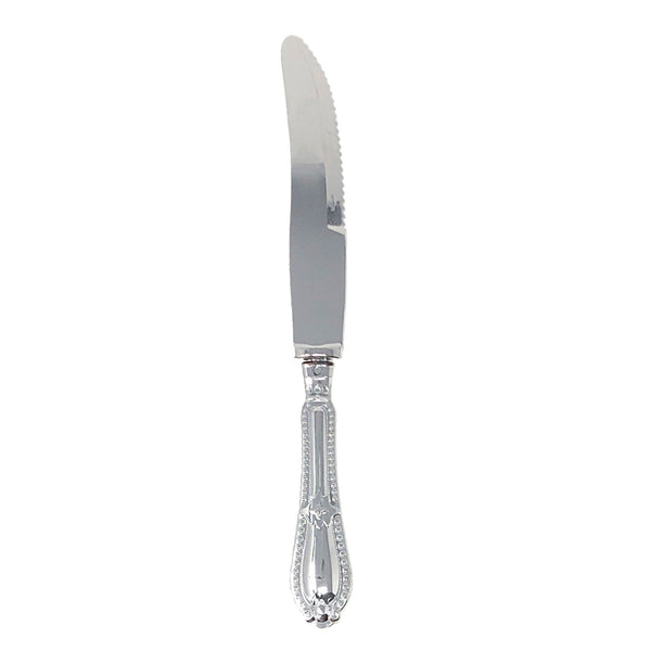 Disposable_Baroque - Silver Reusable Plastic Knives 12pc