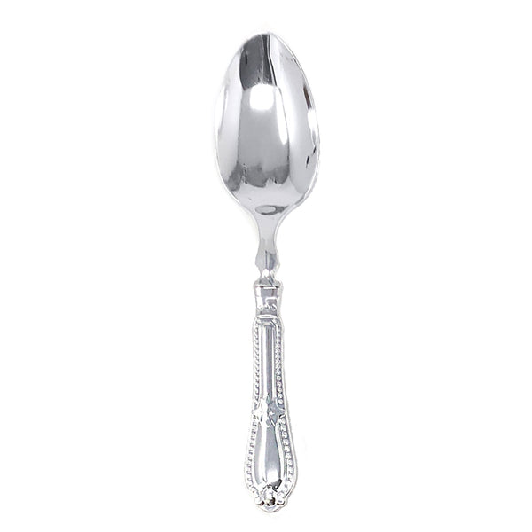 Disposable_Baroque - Silver Reusable Plastic Spoons 12pc