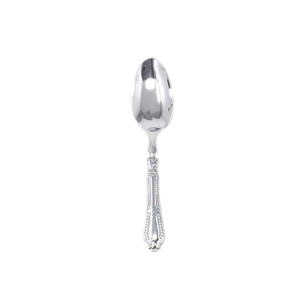Disposable_Baroque - Silver Reusable Plastic Tea Spoons 12pc