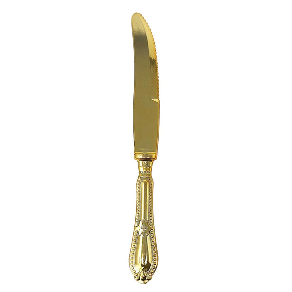 Disposable_Baroque - Gold Reusable Plastic Knives 12pc
