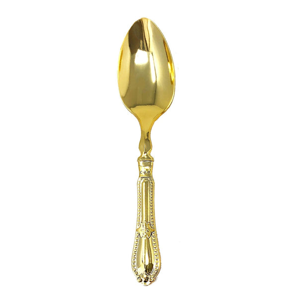 Disposable_Baroque - Gold Reusable Plastic Spoons 12pc