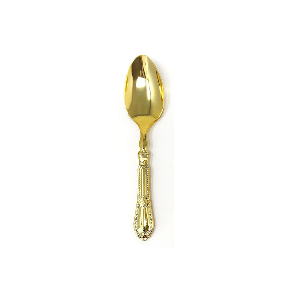 Disposable_Baroque - Gold Reusable Plastic Tea Spoons 12pc
