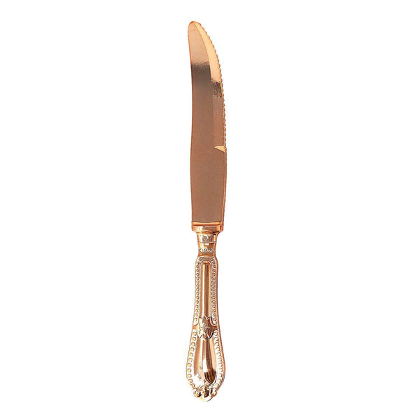 Disposable_Baroque - Rose Gold Reusable Plastic Knives 12pc