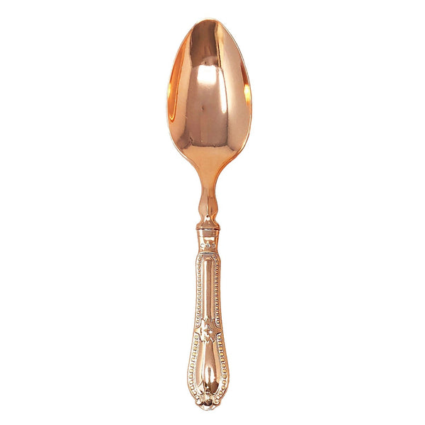 Disposable_Baroque - Rose Gold Reusable Plastic Spoons 12pc