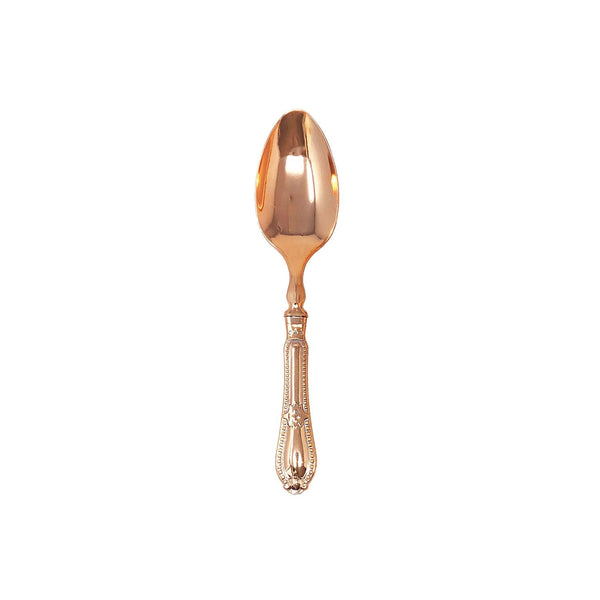 Disposable_Baroque - Rose Gold Reusable Plastic Tea Spoons 12pc