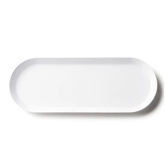 Disposable_Classic - White Reusable Plastic Serving Tray 44cm/17.5in 1pc