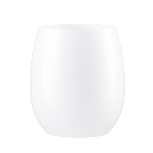 Disposable_Stemless - White Reusable Plastic Wine Cups 355ml/12oz 6pc
