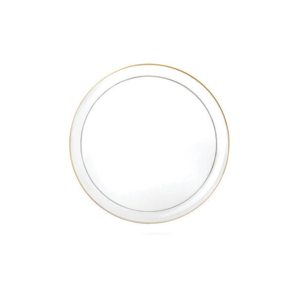 Disposable_Edge - Transparent & Gold Reusable Plastic Plate 16cm/6.5in 10pc