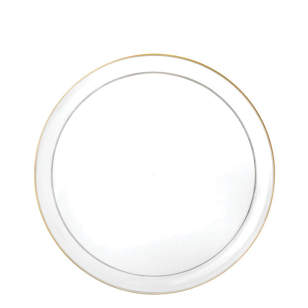 Disposable_Edge - Transparent & Gold Reusable Plastic Combo Plate 20pc