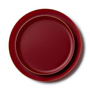Disposable_Edge - Cranberry & Gold Reusable Plastic Combo Plate 20pc