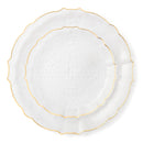 Disposable_Luxe - Transparent & Gold Reusable Plastic Combo Plate 32pc