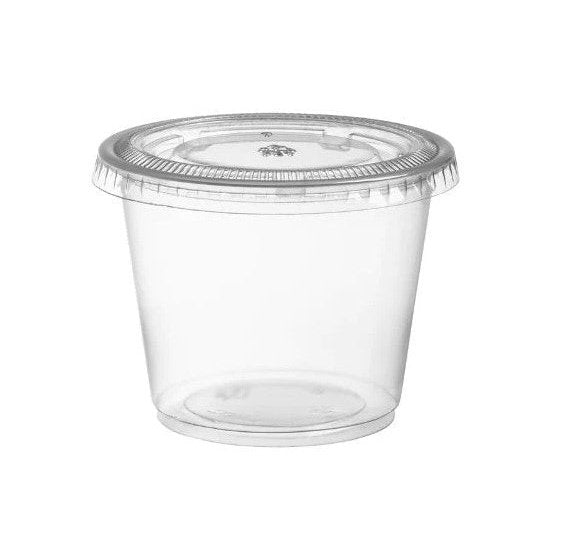 Disposable_Transparent Reusable Plastic Container Portion Cup 163ml/5.5oz 24pc