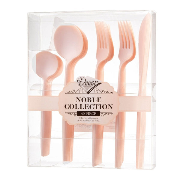 Disposable_Noble - Pink Reusable Plastic Combo Cutlery 40pc