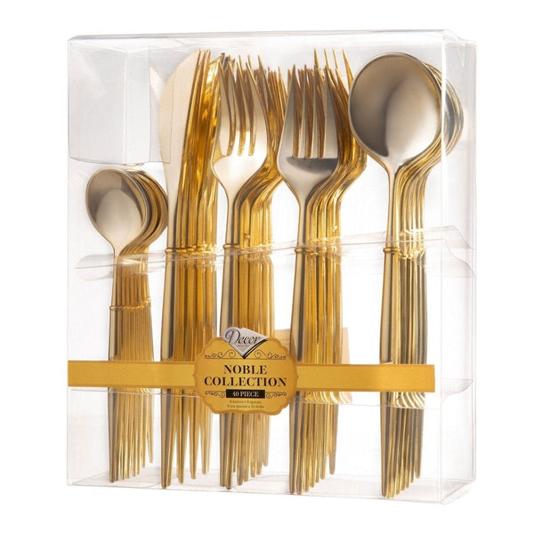 Disposable_Noble - Gold Reusable Plastic Combo Cutlery 40pc