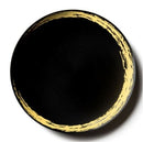 Disposable_Whisk - Black & Gold Reusable Plastic Plate 26cm/10in 10pc