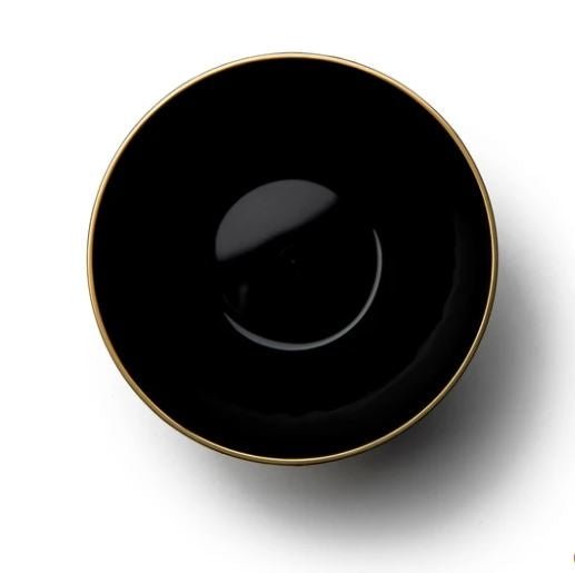 Disposable_Curve - Black & Gold Reusable Plastic Soup Bowl 400ml/13.5oz 10pc