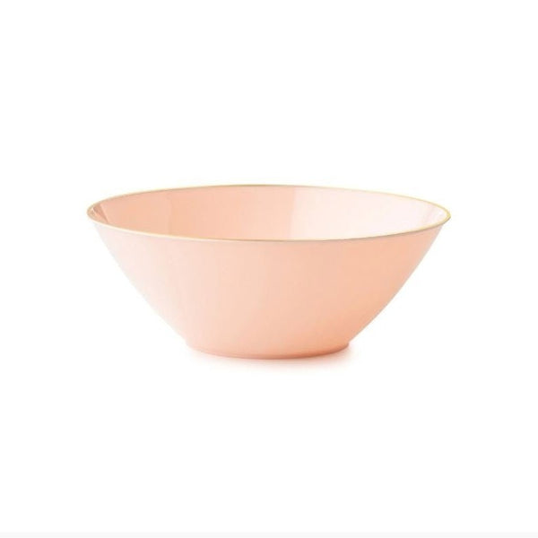 Disposable_Curve - Pink & Gold Reusable Plastic Soup Bowl 400ml/13.5oz 10pc