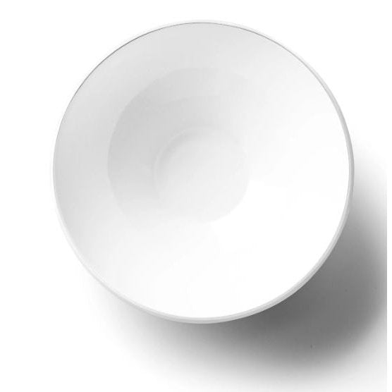 Disposable_Curve - White & Silver Reusable Plastic Dessert Bowl 150ml/5oz 20pc