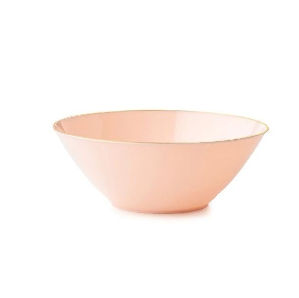 Disposable_Curve - Pink & Gold Reusable Plastic Dessert Bowl 150ml/5oz 20pc