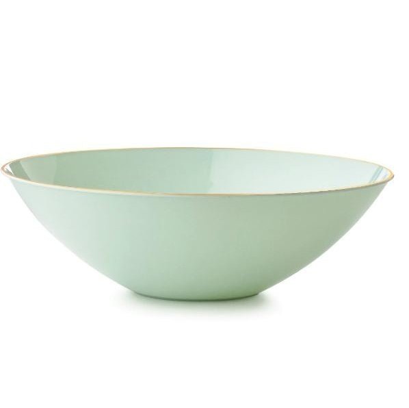 Disposable_Curve - Turquoise & Gold Reusable Plastic Dessert Bowl 150ml/5oz 20pc